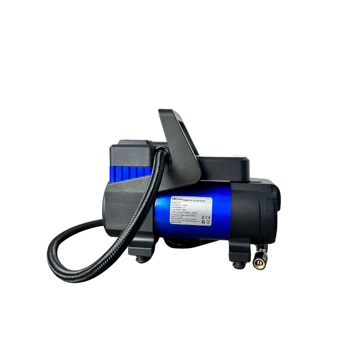 Bơm lốp ô tô UCAR U-2S kỹ thuật số, công suất 168W, tự động ngắt khi đạt áp suất, tích hợp đèn LED, dễ sử dụng, phù hợp cho ô tô, xe máy, xe đạp.