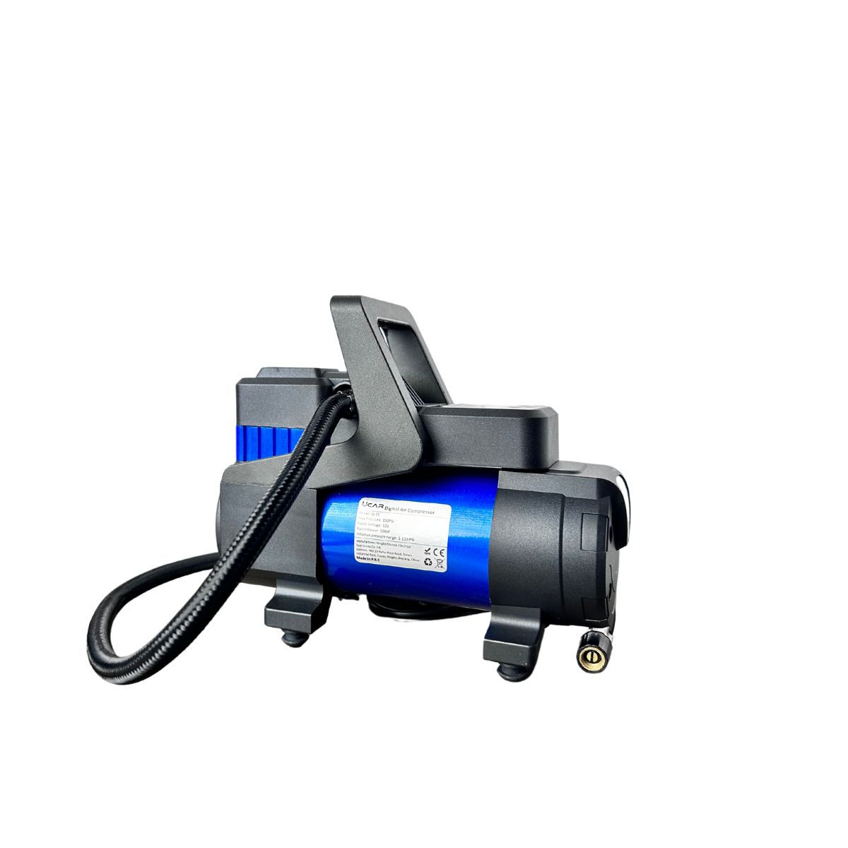 Bơm lốp ô tô UCAR U-2S kỹ thuật số, công suất 168W, tự động ngắt khi đạt áp suất, tích hợp đèn LED, dễ sử dụng, phù hợp cho ô tô, xe máy, xe đạp.