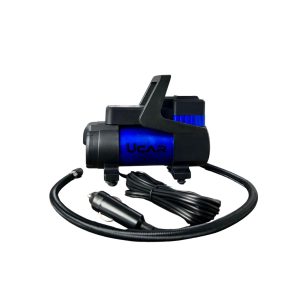Bơm lốp ô tô UCAR U-2S kỹ thuật số, công suất 168W, tự động ngắt khi đạt áp suất, tích hợp đèn LED, dễ sử dụng, phù hợp cho ô tô, xe máy, xe đạp.