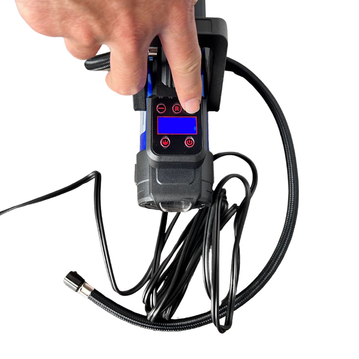 Bơm lốp ô tô UCAR U-2S kỹ thuật số, công suất 168W, tự động ngắt khi đạt áp suất, tích hợp đèn LED, dễ sử dụng, phù hợp cho ô tô, xe máy, xe đạp.